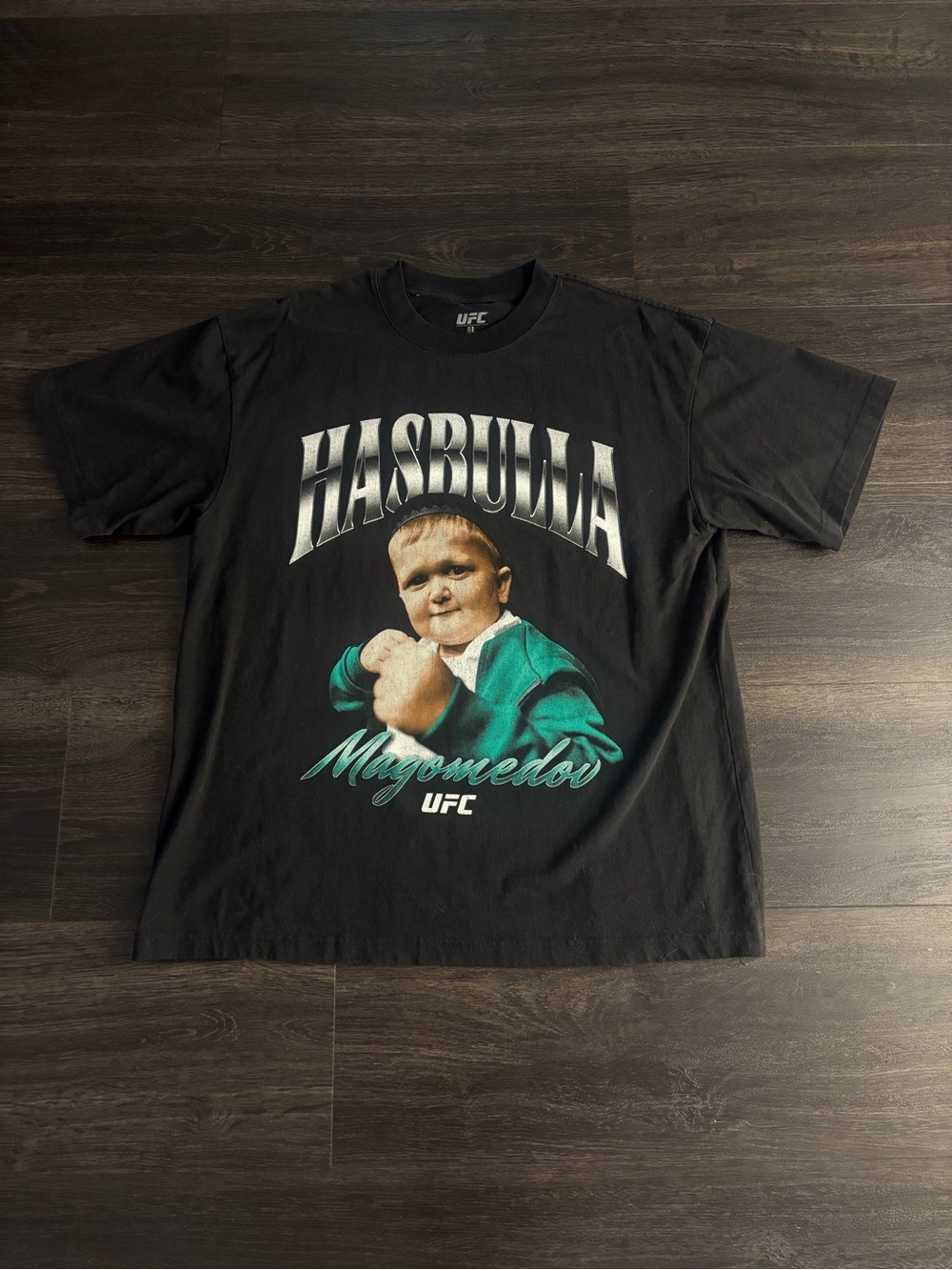 UFC Shirt Mens L Black Hasbulla Magomedov Graphic Tee T-Shirt MMA Sports